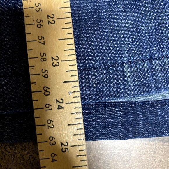 Chico's Womens Chambray Jacket Button Front Pockets Blue tencel - Picture 6 of 6